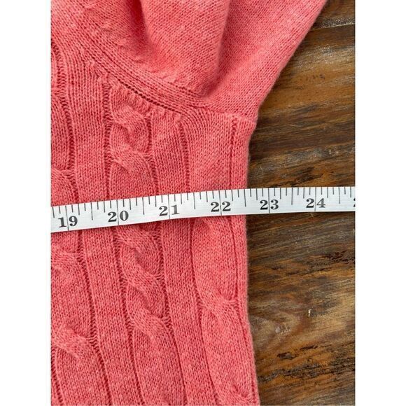 S2 TALBOTS PEACH CABLE KNIT LAMBSWOOL SWEATER SIZE XL‎ - Picture 7 of 8